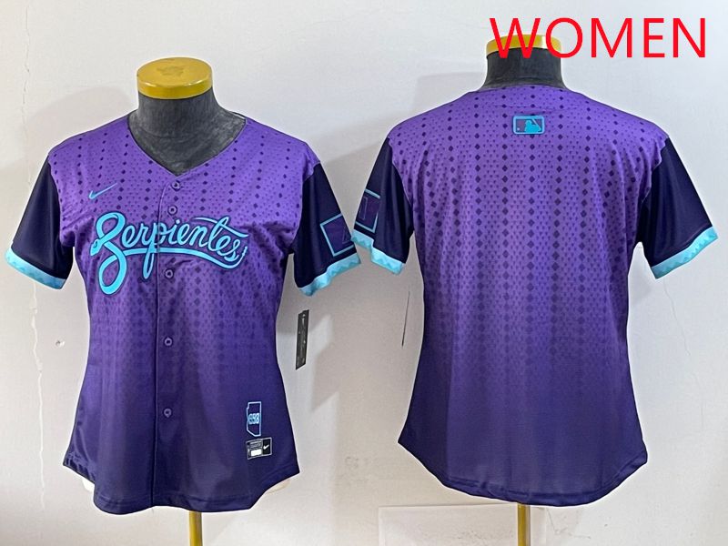 Women Arizona Diamondback Blank Purple Joint Name 2025 Nike MLB Jersey style 2->women mlb jersey->Women Jersey